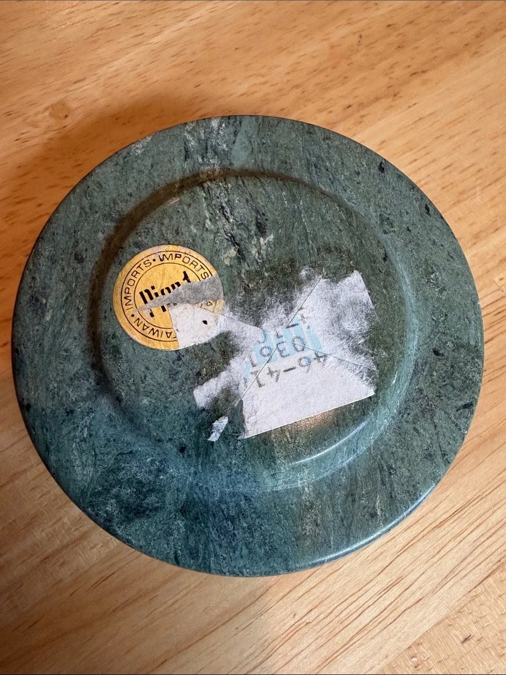 Pier 1 One Vintage Green Marble 3”Solid Ashtray